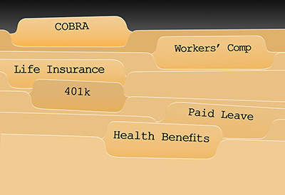 File Folders of employee benefits