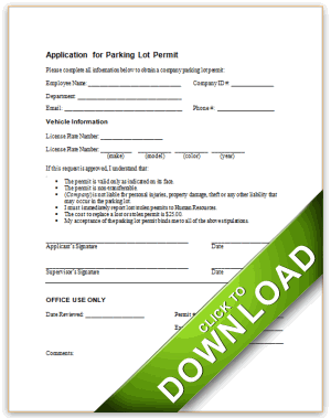 Company Parking Lot Permit Application