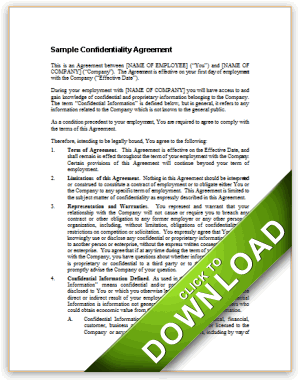 General Confidentiality Agreement Sample