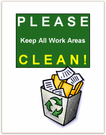 keep work areas clean