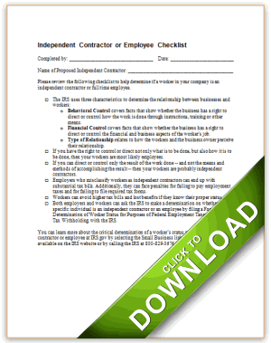 independent contractor checklist