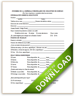 Employment Application in Spanish Employment Application in Spanish