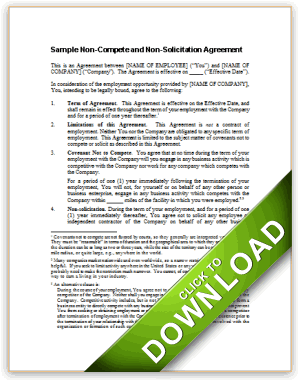 Sample Non Compete And Non Solicitation Agreement