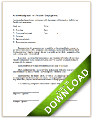 Flexible Work Arrangement Acknowledgement Form