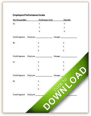 Performance Set List Examples Employee Performance Goals
