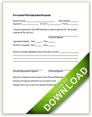 request to letter medical records form File Inspection Requirements Personnel Notice