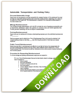 parking and transportation reimbursement termination form sample