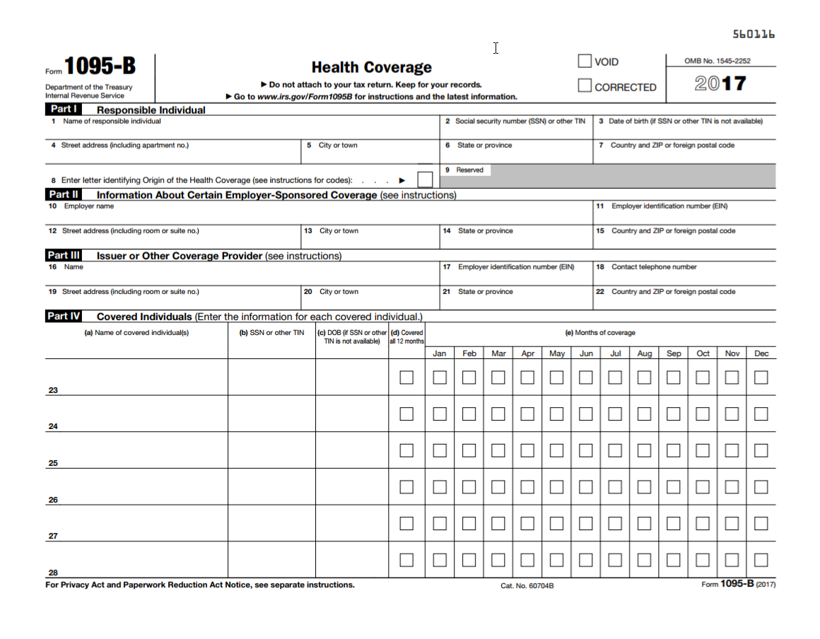 Form 1095 B Form 1095 B