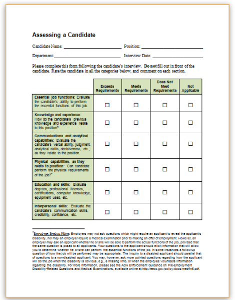 form specifications exit interview document