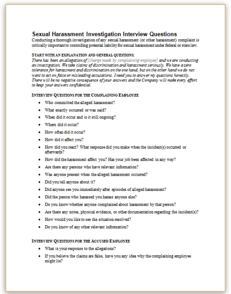 This Sample Checklist Provides Questions For Victims Of