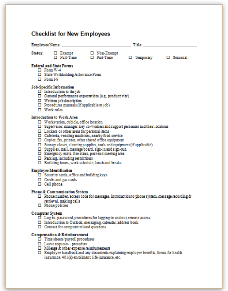 New Hire Paperwork Checklist Template from www.hr360.com