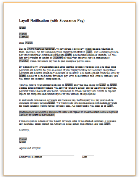 Severance Pay Agreement Template