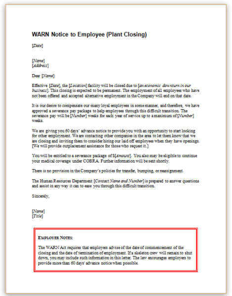 Sample Letter Of Business Closure To Employees from www.hr360.com