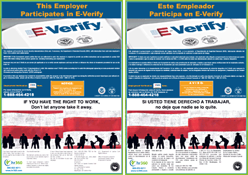 E-Verify and Right-to-Work Poster (Bilingual)